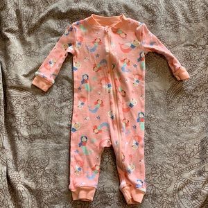 Baby Girl 12month mermaid zip up sleeper outfit